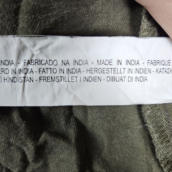 Zara Utility Embroidered Beaded Jacket Womens M Bird Flower Army Green Military - Picture 10 of 14